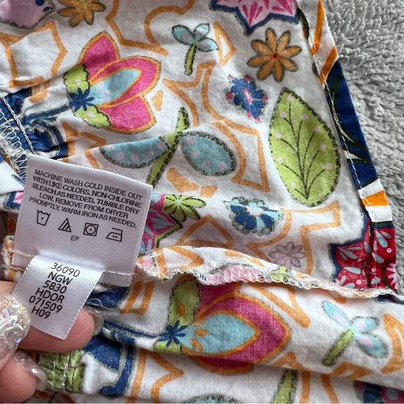 Hanna Andersson Retro Floral Tiered Long Sleeve Twirl Dress Velvet Ribbon Accent - Picture 10 of 12